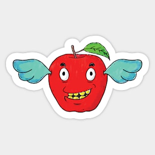 winged apple monster Sticker